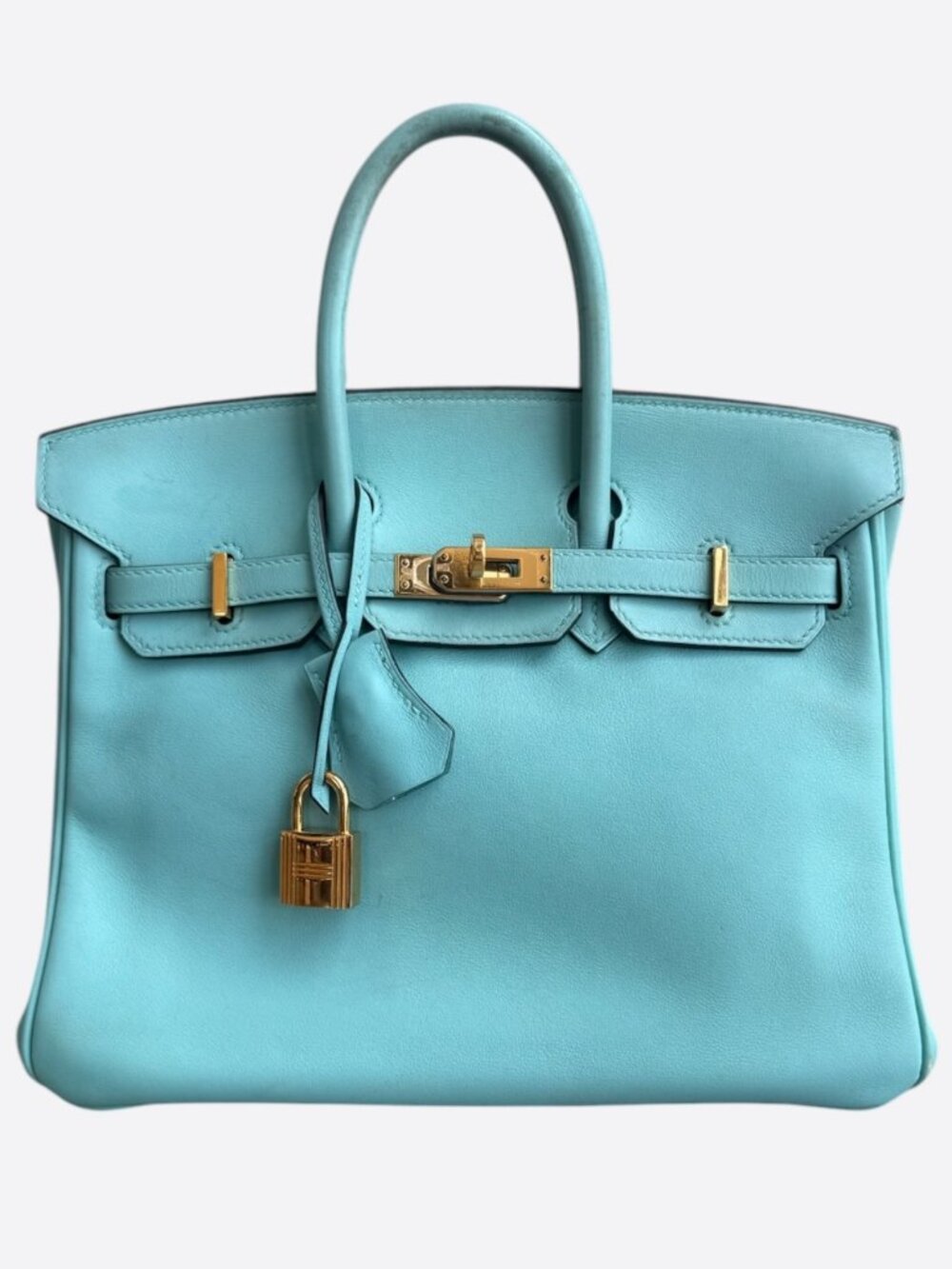 Hermes Bleu Atoll Swift & Gold Hardware Togo Birkin 25